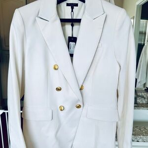 Rag & Bone White Double-Breasted Blazer